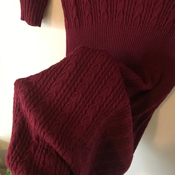 BCBG Merlot Bodycon V-Neck Sweater Dress, Size M - Picture 4 of 8